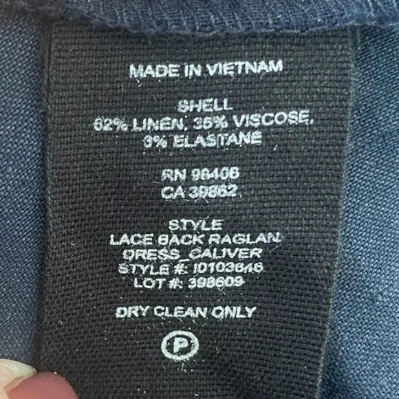 Theory Womens Lace Back‎ Raglan Caliver Linen Blend Dress Size 6 - Picture 5 of 6